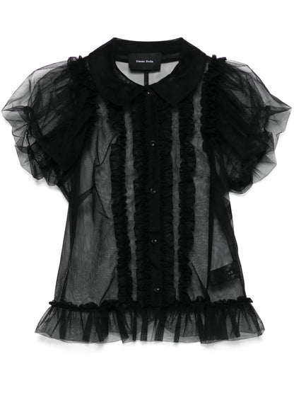 Ruffled Sheer Blouse