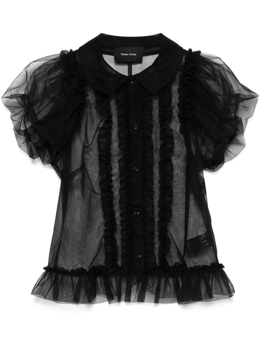 Ruffled Sheer Blouse