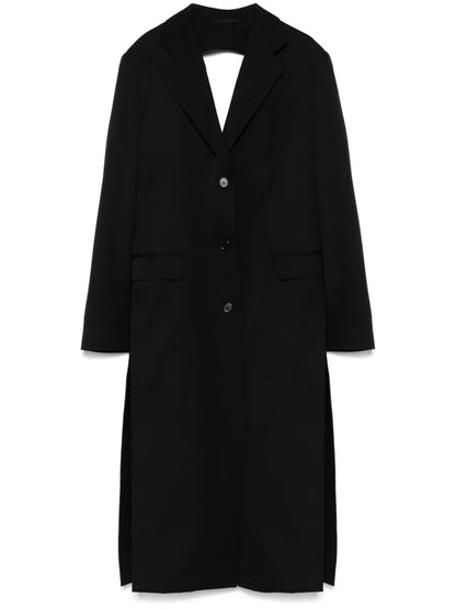 Bow-Detail Cut-Out Coat