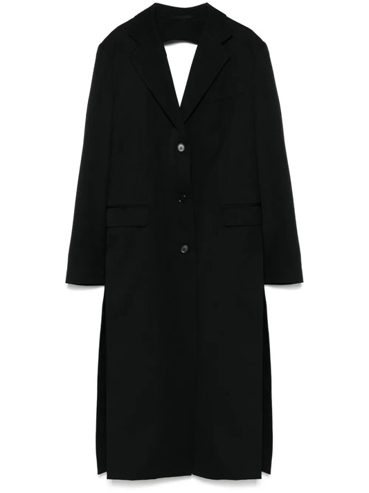 Bow-Detail Cut-Out Coat