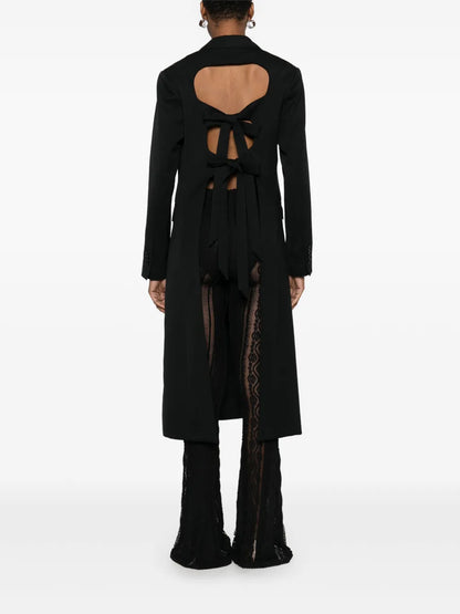 Bow-Detail Cut-Out Coat