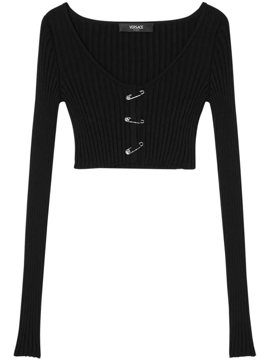 Safety Pin Cropped Cardigan