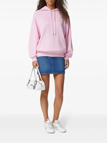 Logo-Embroidered Fringed Hoodie