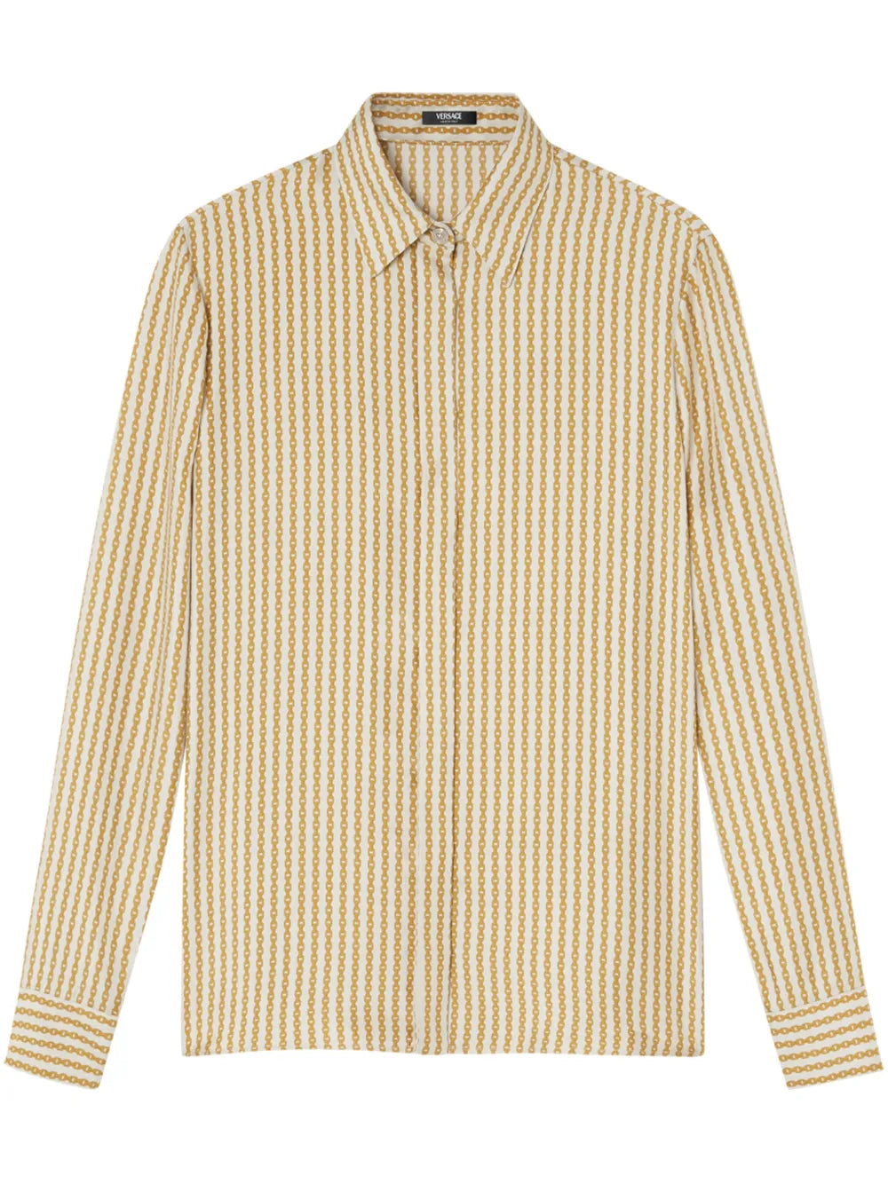 Pinstripe Chain Silk Shirt