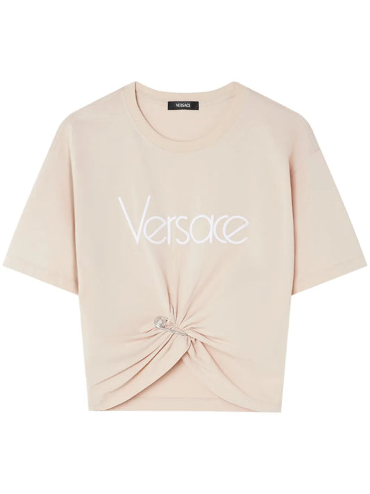 Safety Pin Cropped T-Shirt
