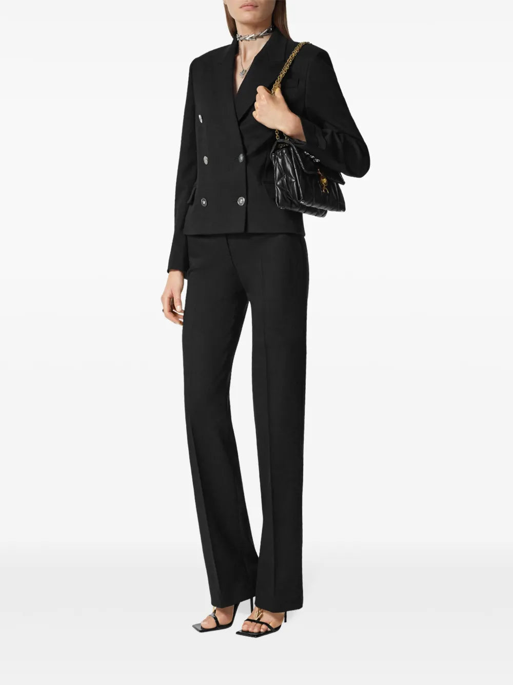 High-Waist Straight-Leg Trousers
