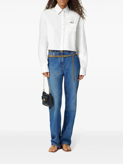Chain Stripes Cropped Shirt