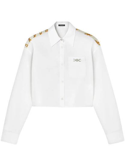Chain Stripes Cropped Shirt