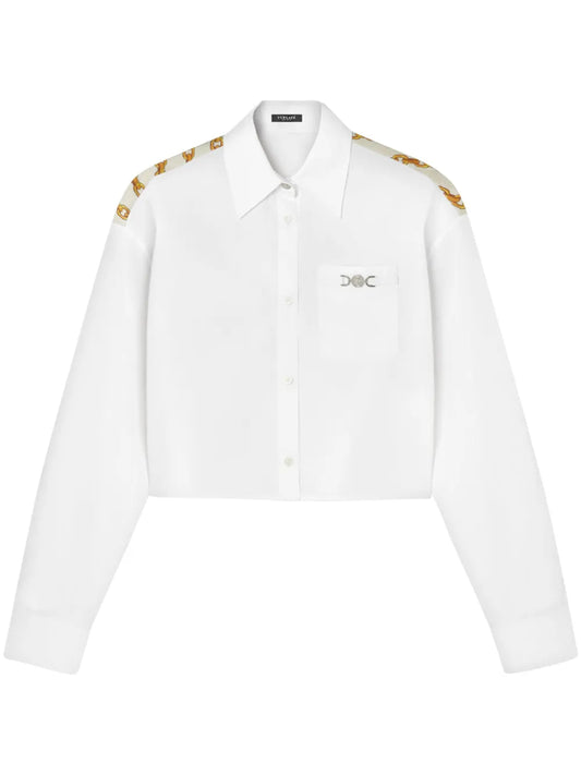 Chain Stripes Cropped Shirt