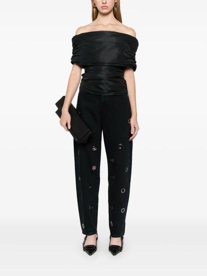 Off-Shoulder Taffeta Top
