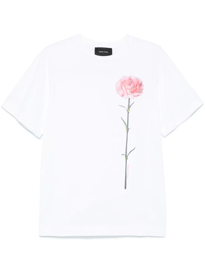 Carnation-Print T-Shirt