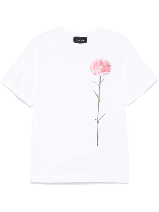 Carnation-Print T-Shirt