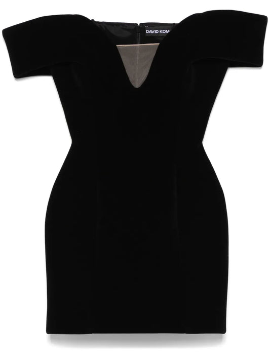 Off-Shoulder Velvet Mini Dress