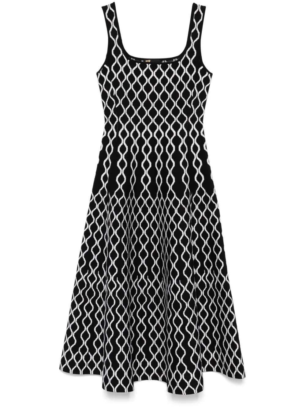 Geometric-Print Midi Dress