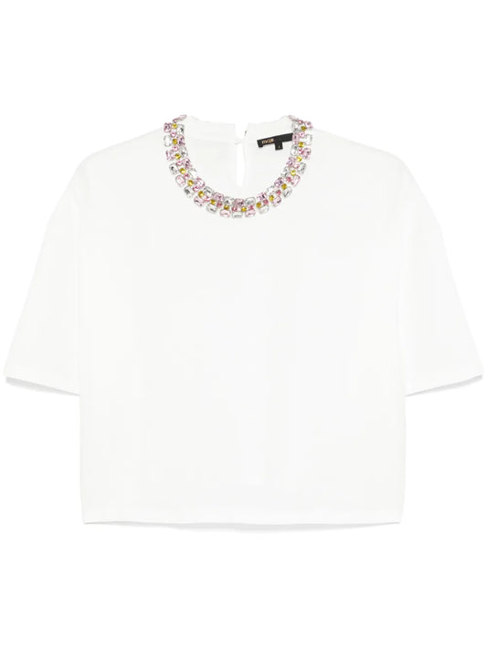 Crystal-Neckline T-Shirt