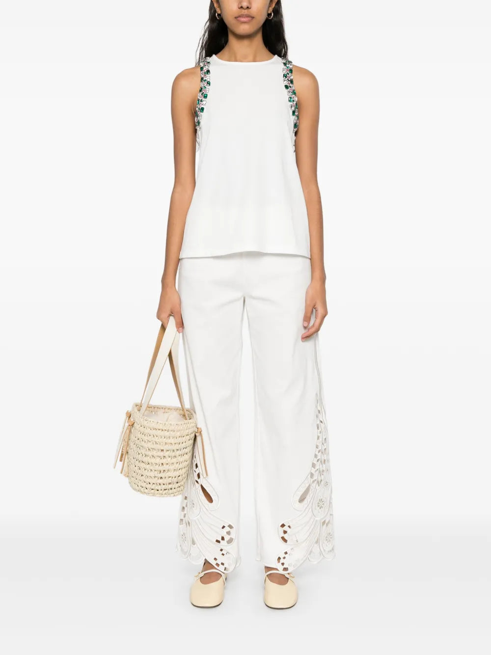 Crystal-Embellished Tank Top