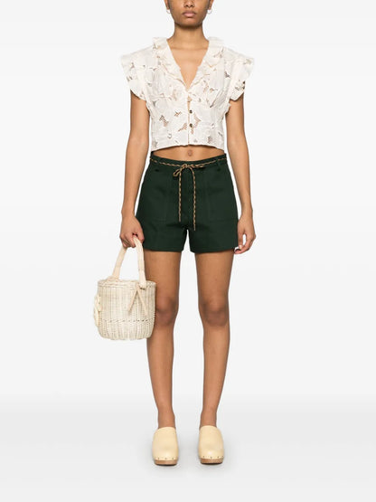 Embroidered Crop Top