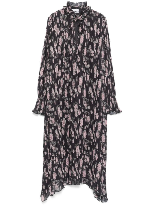 Flora-Printed Georgette Dress
