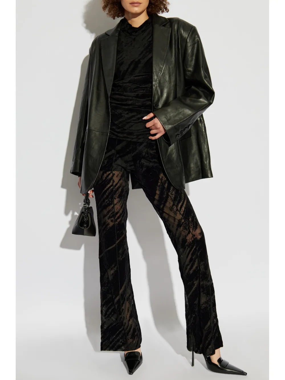Semi-Sheer Straight Trousers