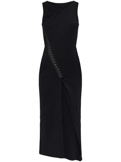 Overlapping-Panel Midi Dress