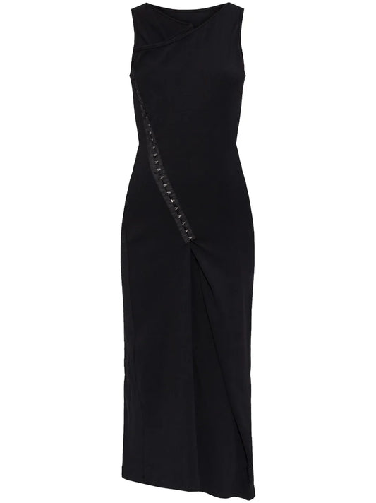 Overlapping-Panel Midi Dress