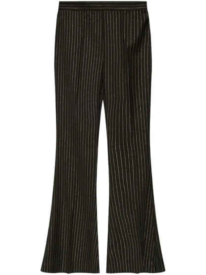 Pinstriped Flared Trousers
