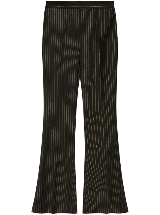 Pinstriped Flared Trousers