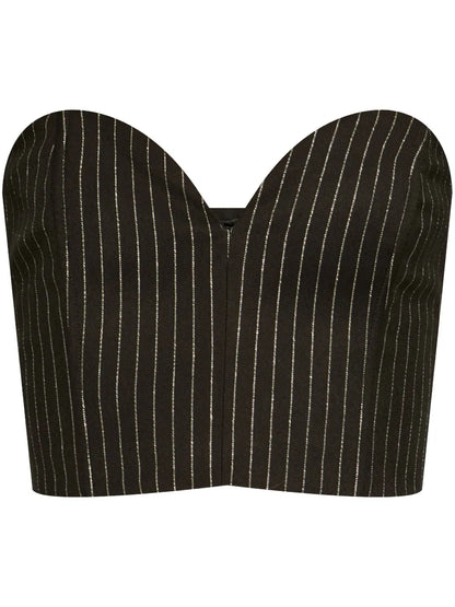 Pinstripe Lurex Crop Top