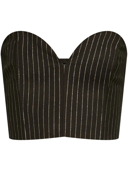 Pinstripe Lurex Crop Top