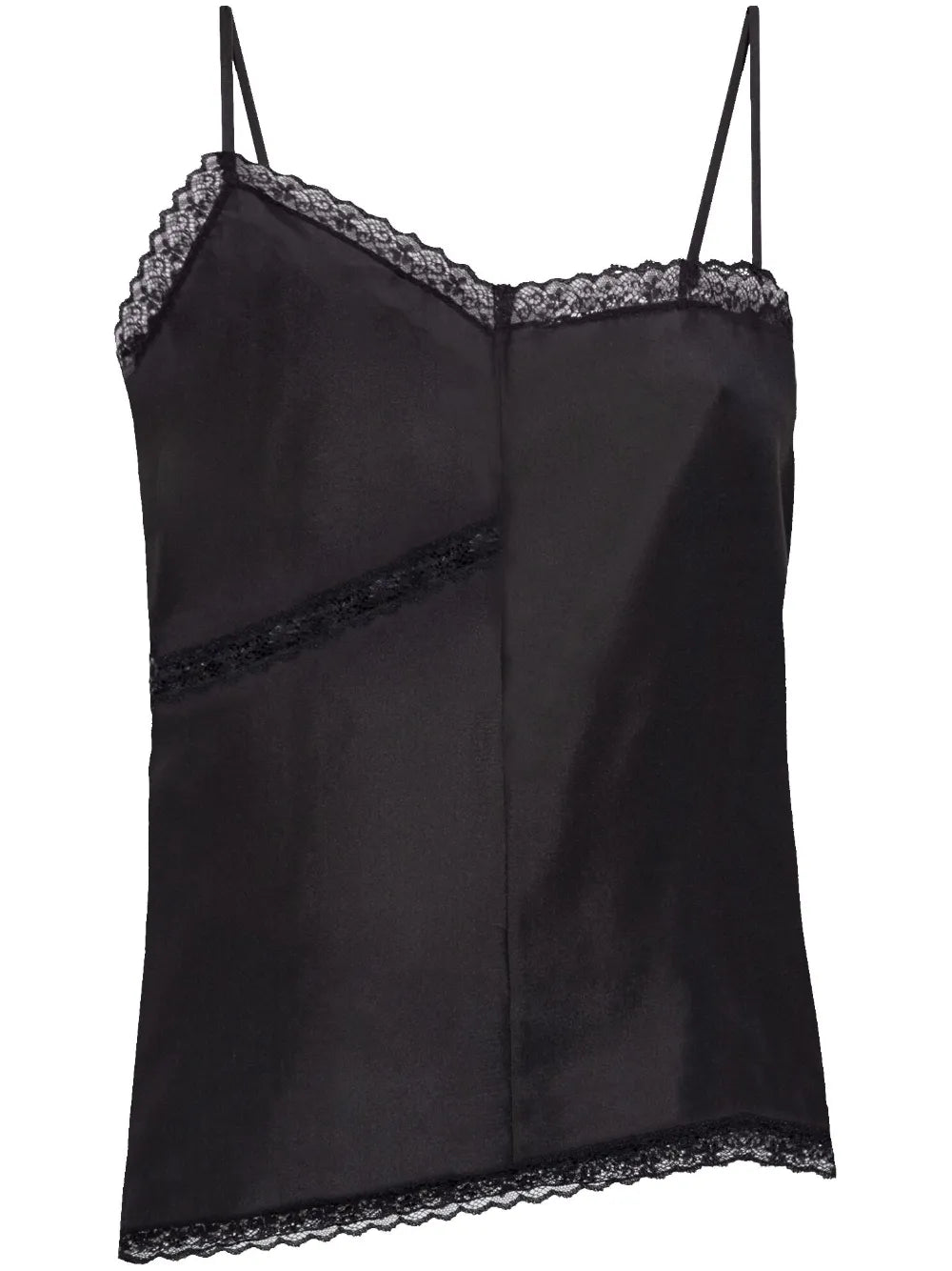 Lace-Detail Silk Top