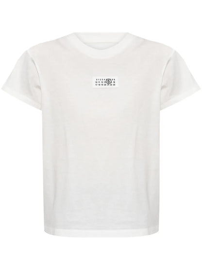 Numbers-Motif Cotton T-Shirt