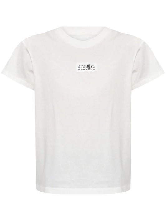 Numbers-Motif Cotton T-Shirt