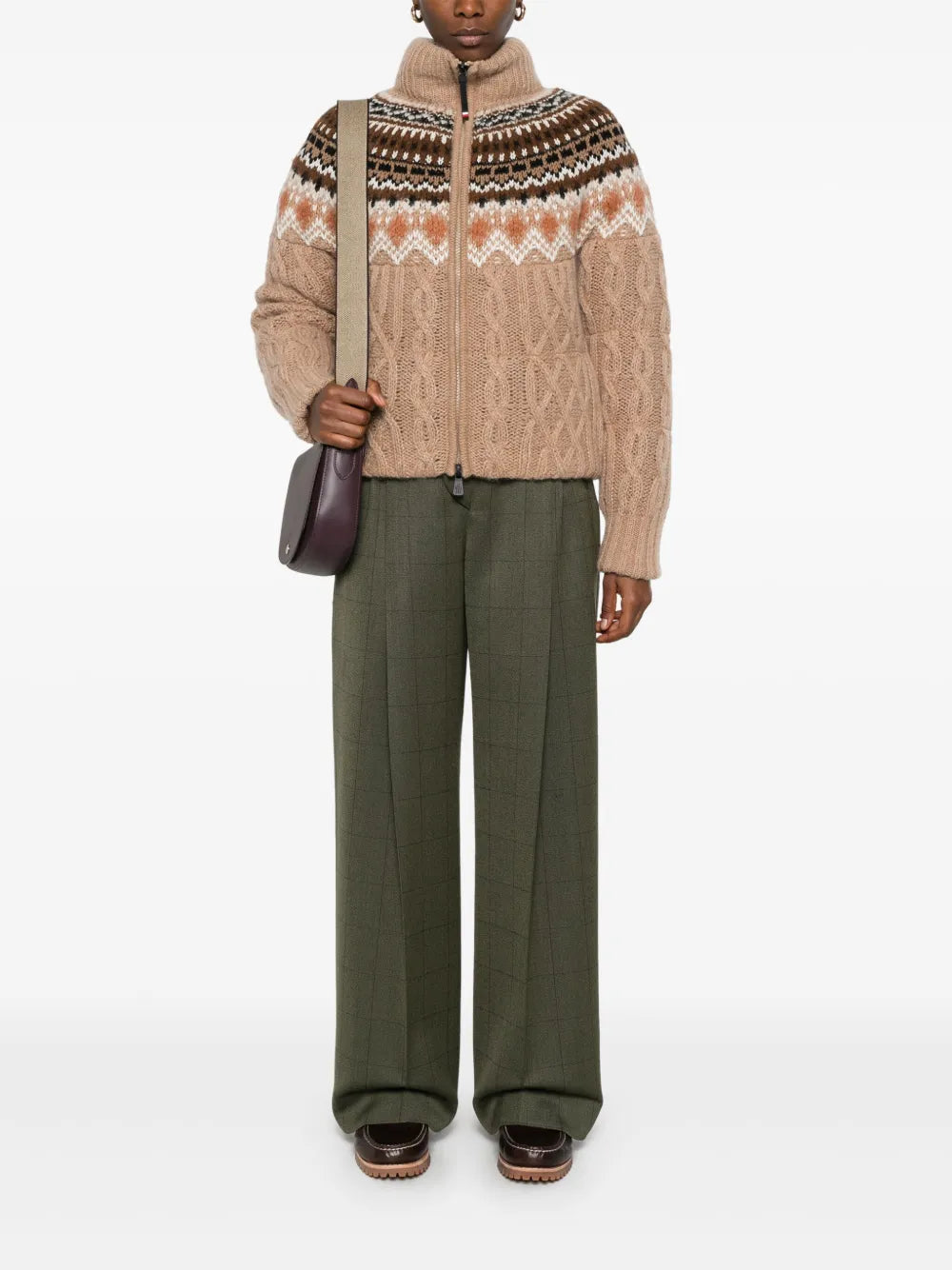 Patterned-Jacquard Puffer Jacket