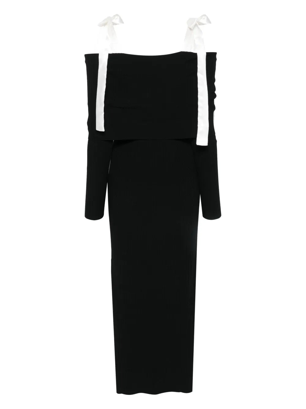 Off-Shoulder Knitted Maxi Dress