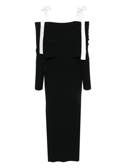 Off-Shoulder Knitted Maxi Dress