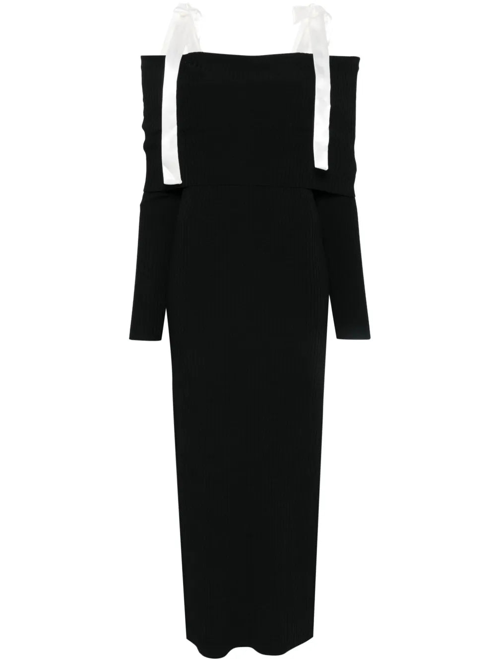 Off-Shoulder Knitted Maxi Dress