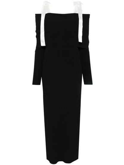 Off-Shoulder Knitted Maxi Dress