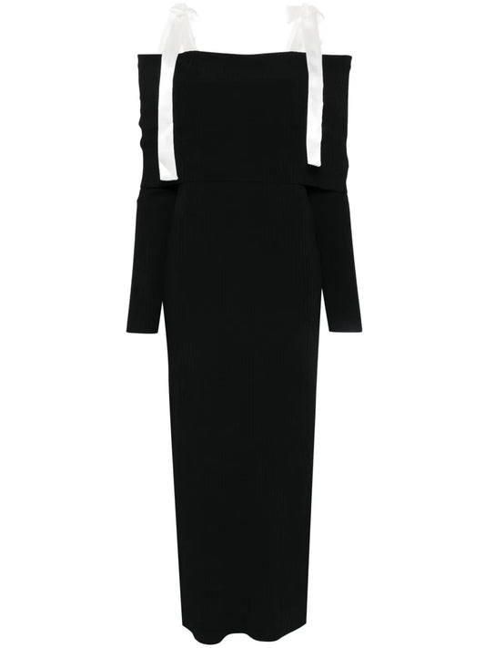 Off-Shoulder Knitted Maxi Dress