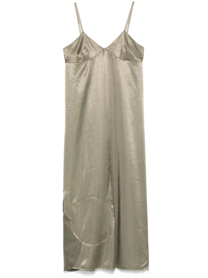 Patch-Detail Midi Dress