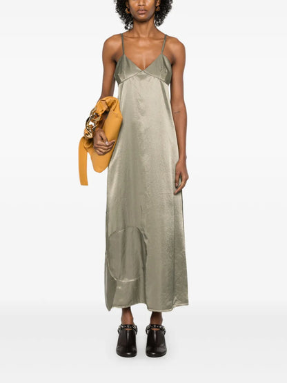 Patch-Detail Midi Dress