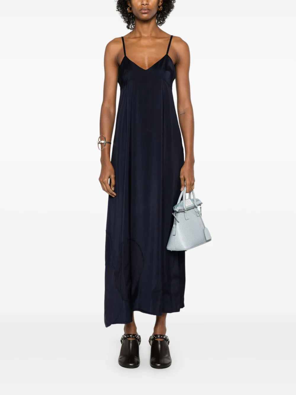 Patch-Detail Midi Dress