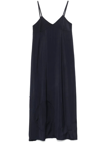 Patch-Detail Midi Dress