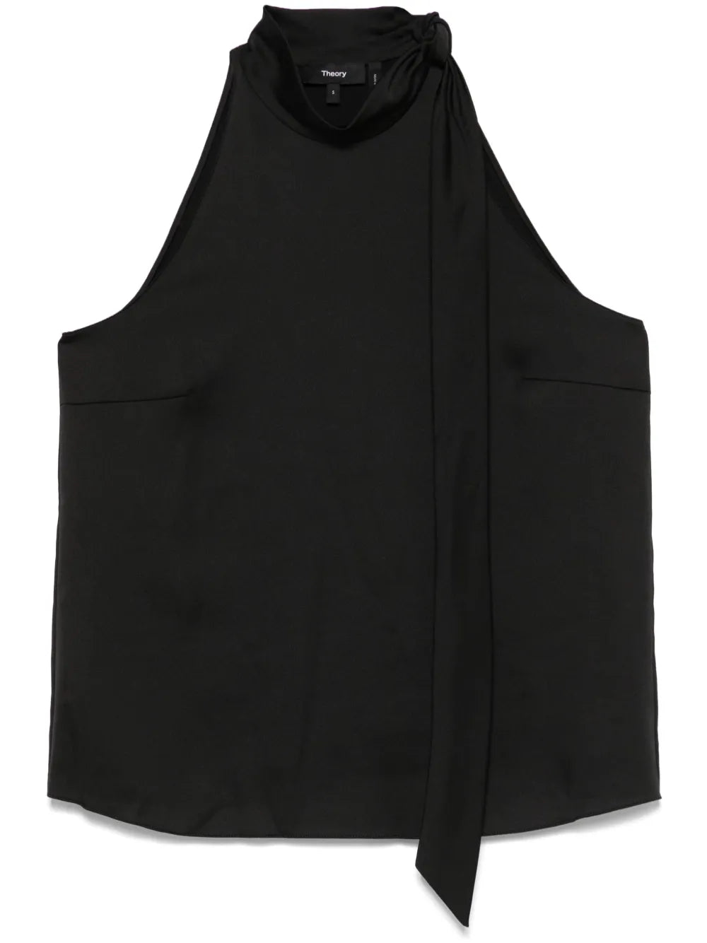 Textured-Satin Halter Top