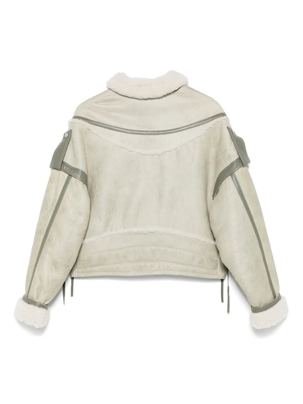 Shearling-Collar Leather Jacket