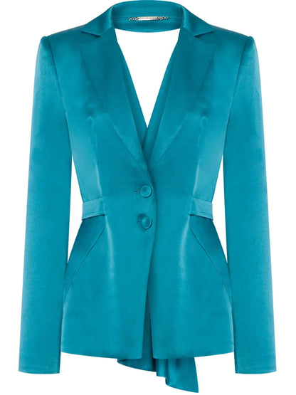 Cut-Out Satin Blazer