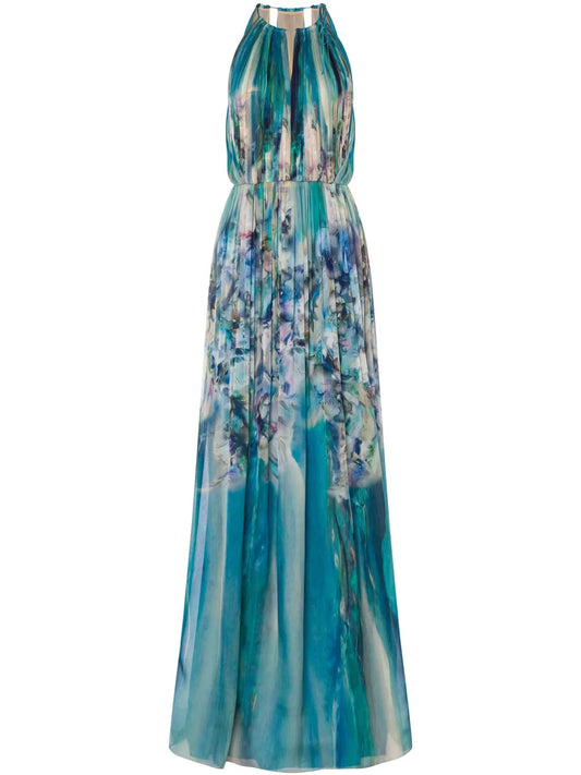 Marble-Print Maxi Dress