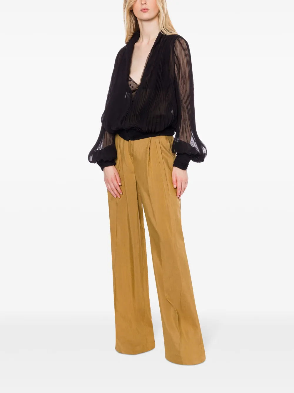 Wide-Leg Tailored Trousers