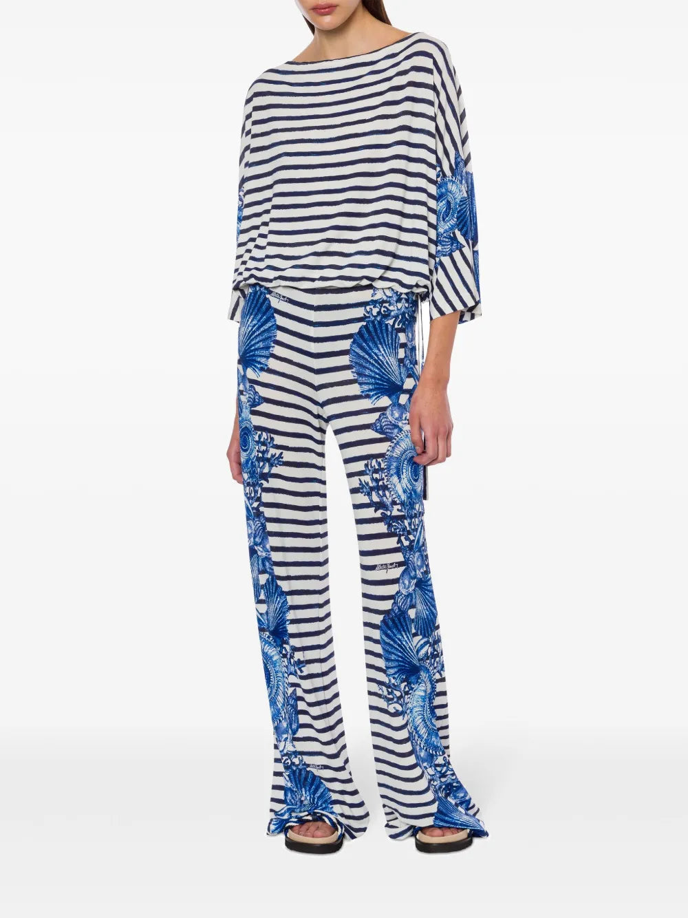 Striped Wide-Leg Trousers