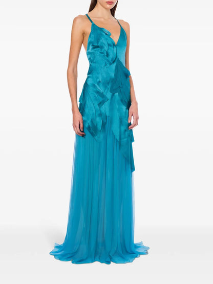 Appliqué-Detailed Maxi Dress