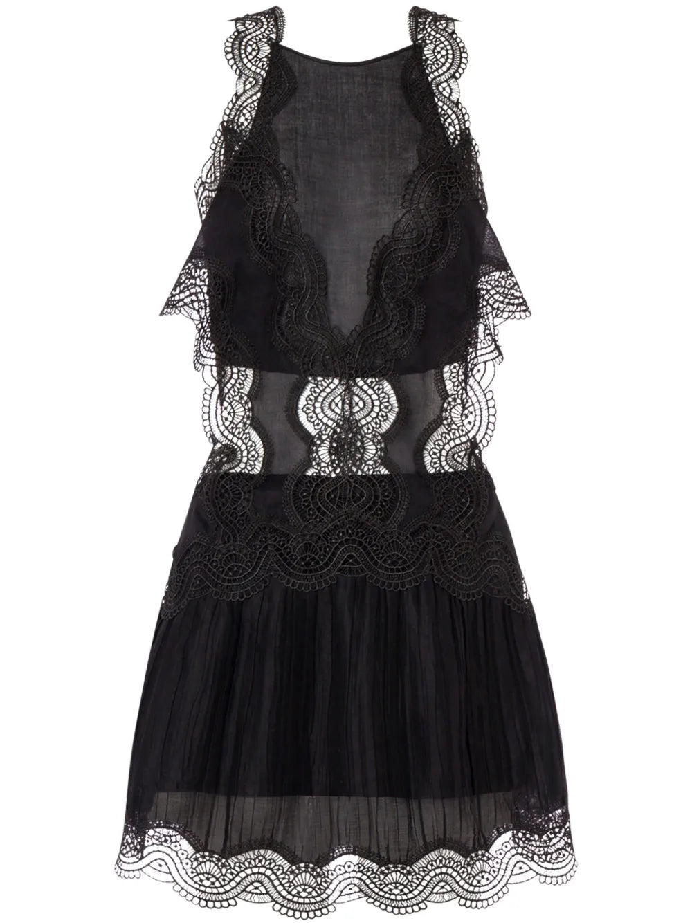 Lace-Detailed Mini Dress
